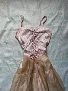 Vintage Lace-Up Tiered Dress