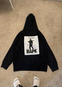BAPE x Alpha Industries Rib Collar Hoodie — Black