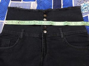 High-Waisted Black Jeans