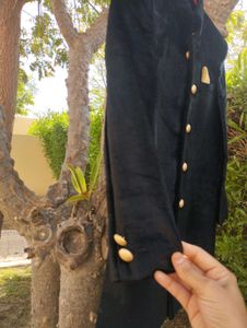kids's Black Sherwani Jacket