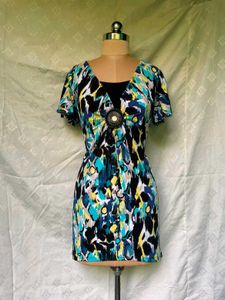 Stylish Abstract Print Tunic Top