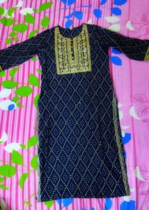 Elegant Navy Blue Kurta Set with Dupatta