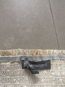 Imported Two Layered White Smocked Waist Mini Skir