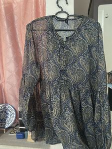FEMELLA Paisley Print Sheer Blouse