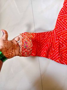 Vibrant orenge Bandhani Blouse
