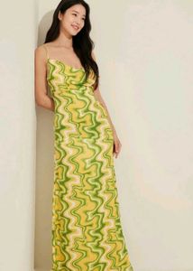 Yellow & Green Swirl Maxi Dress