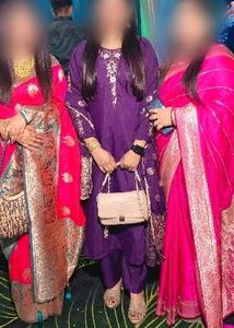 💜 Purple Kurta Set with embroidery and stone work