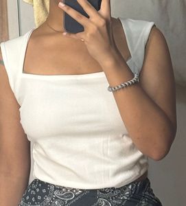 Sleek White Sleeveless Top