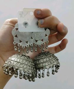Elegant Mirror &amp; Jhumka Earrings