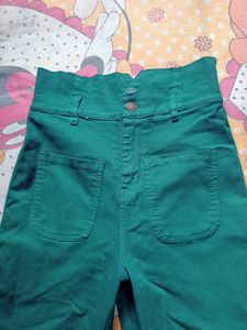 Green High-Waisted Boyfriend fit jeans