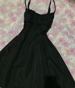 Black Spaghetti Strap Midi Dress