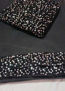 Sequin Embellished Black saree & Blouse