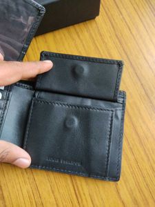 Louis Philippe Black Textured Wallet