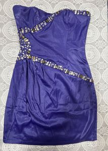 3 for 999 Embellished Strapless Purple Dr
