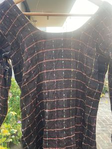 Elegant Brown Checkered Kurta