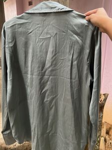 Satin Button-Up Blouse