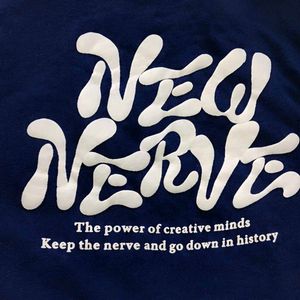 Blue "New Nerve" crop top