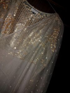 SGolden Sequinns - Embroidery Full Sleeves Gown