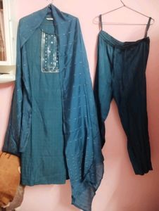 Teal Kurta Set with Dupatta