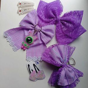 Purple💜 Hairbow Clips Set