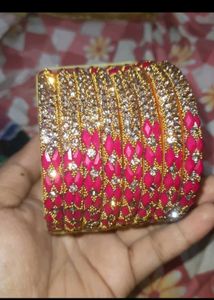 Combo of 2 Beautiful Red &amp; Gold Bangles