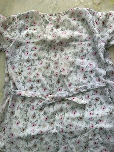 Floral Print Sheer Tunic Top