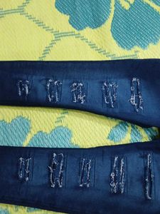 Ripped Denim Dungarees