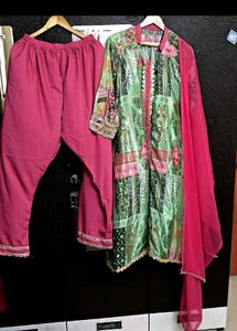 New Printed Kurta Set with Pink Palazzo
