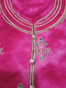 Vibrant Pink Embroidered Kurta Set