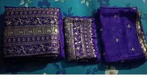 Royal Blue Embroidered Lehenga Choli -semi Stitch