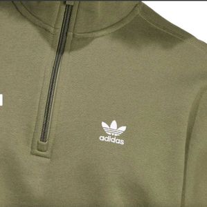 Adidas Olive Green Half Zip Sweatshirt