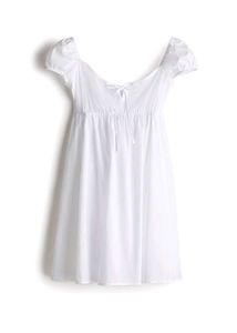 H&M White Square Neck Mini Dress with tie up