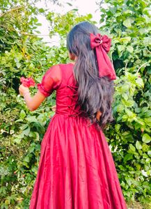 Maroon gown with Bow