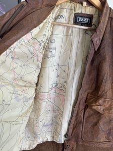 Vintage Brown Leather Bomber Jacket