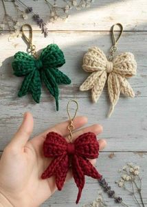 Handmade Crochet Bow Keychain