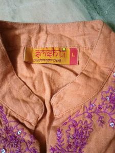 Embellished Orange Kurta - Shrishti