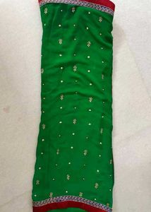 Dark Green Saree with Blouse