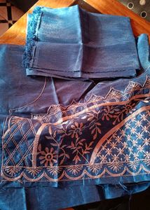 Designer Unstitched Lehenga Blouse Dupatta Set