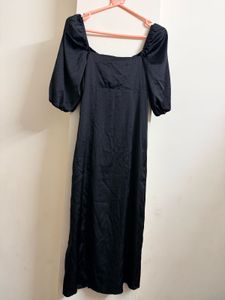 H&amp;M cut out Black Midi Dress