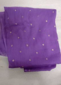 Elegant Purple dupatta with Gold Dots