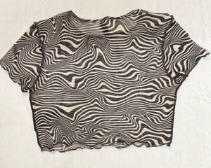 Sheer Zebra Print Mesh Top