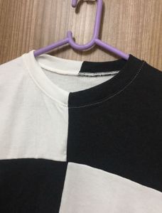 Two-Tone Black &amp; White Crop Tee