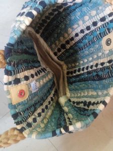 Handmade Jute Trendy bag In Blue Multicolours...