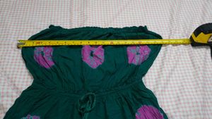 Green and Pink Floral Rayon Sundress
