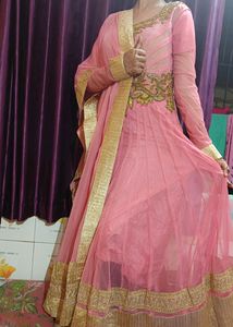 Full Long Gawn In Pink Colour