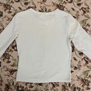 Cream Long Sleeve Top