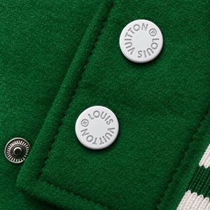 🔥 Louis Vuitton (LV) Green &amp; White Varsity Jacket