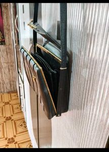Vintage Black Leather Shoulder Bag