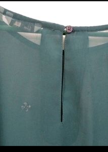 Peacock Blue Semi Transparent Top
