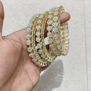 Sparkling Gold-Tone Bangle Set